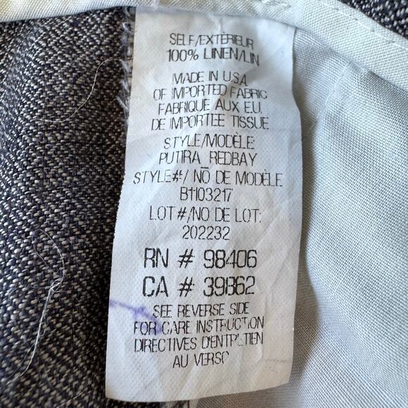 Theory Linen Wide Leg Pants gray Sz 8 High Rise Workwear Office Career Trousers - Picture 6 of 6